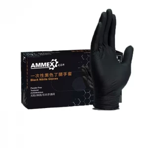 Перчатки нитриловые черные размер XL 0.12мм 100шт/уп AMMEX 48100